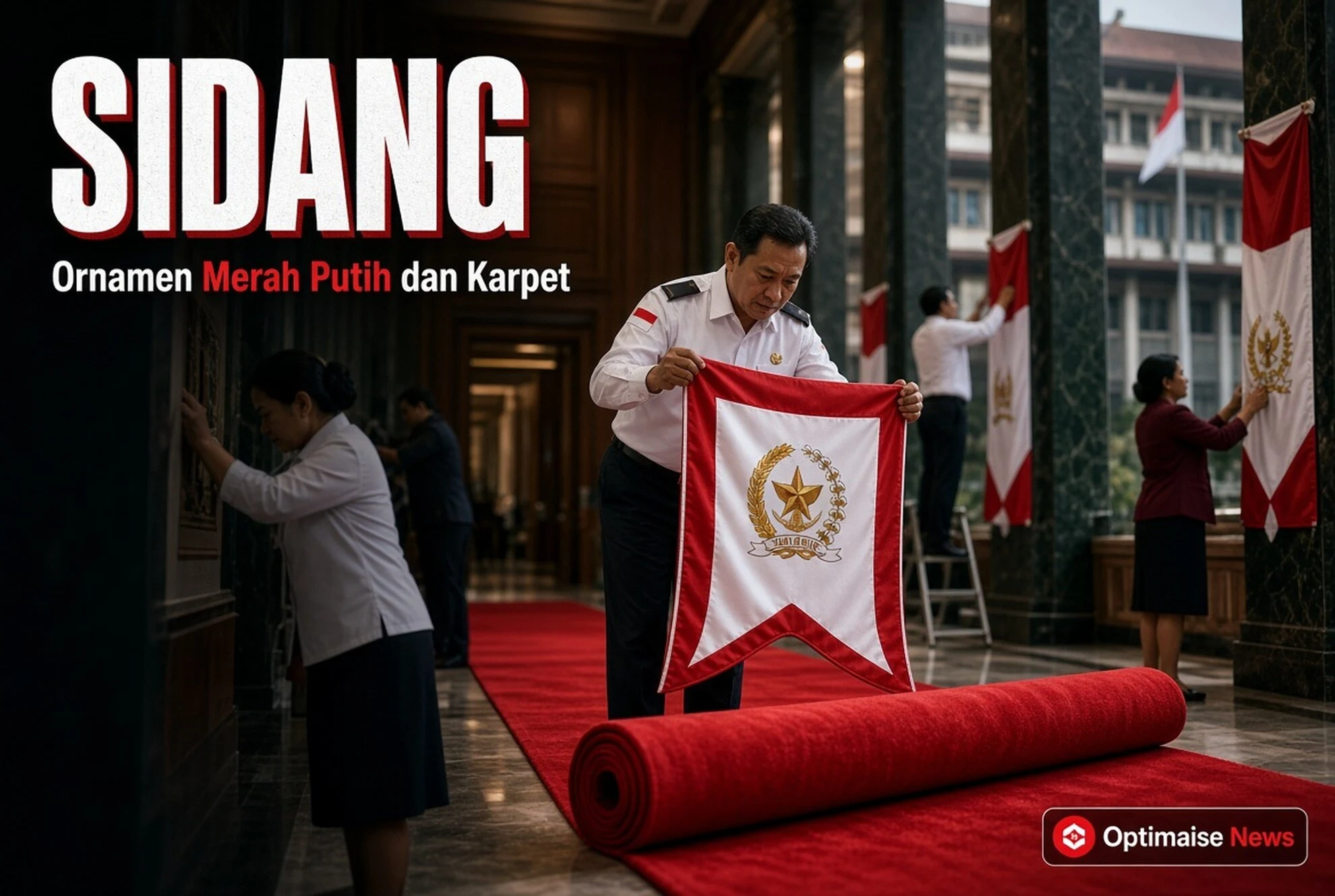 Ornamen Merah Putih dan Karpet Merah Siap Sambut Sidang Bersama 14