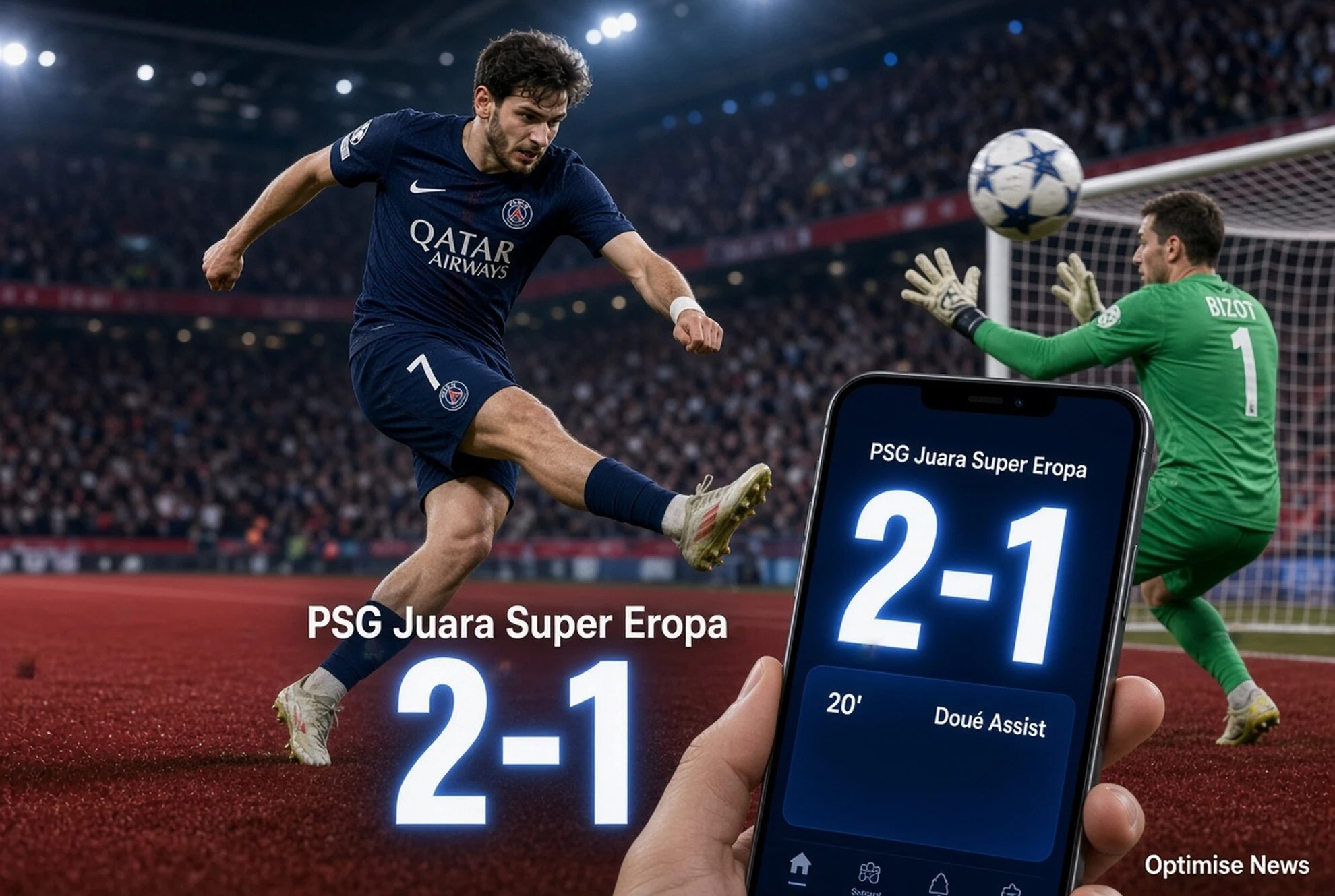 PSG Juara Super Eropa Lagi Usai Tekuk Aston Villa 2-1