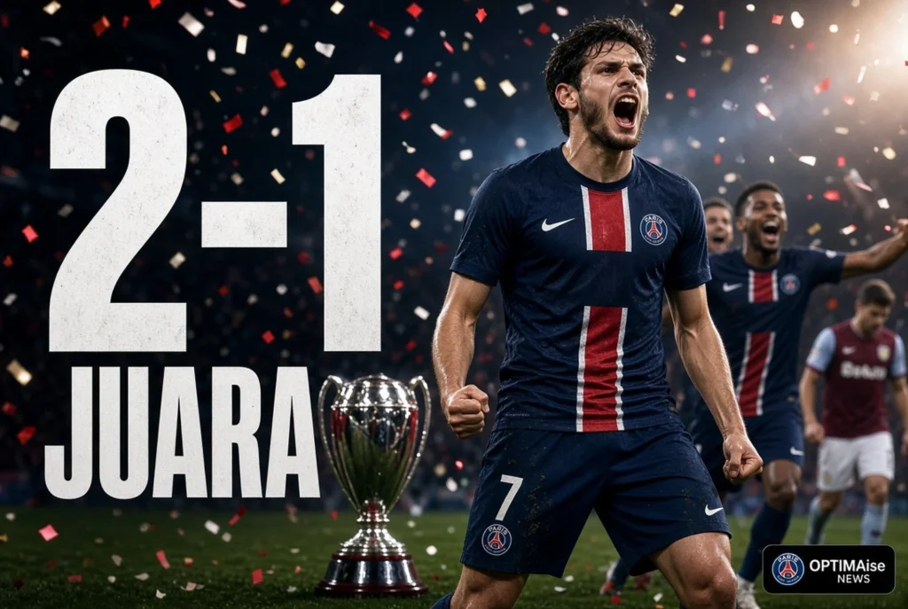 PSG Tambah Nama di Daftar Juara Piala Super Eropa Usai Tekuk Villa 2-1