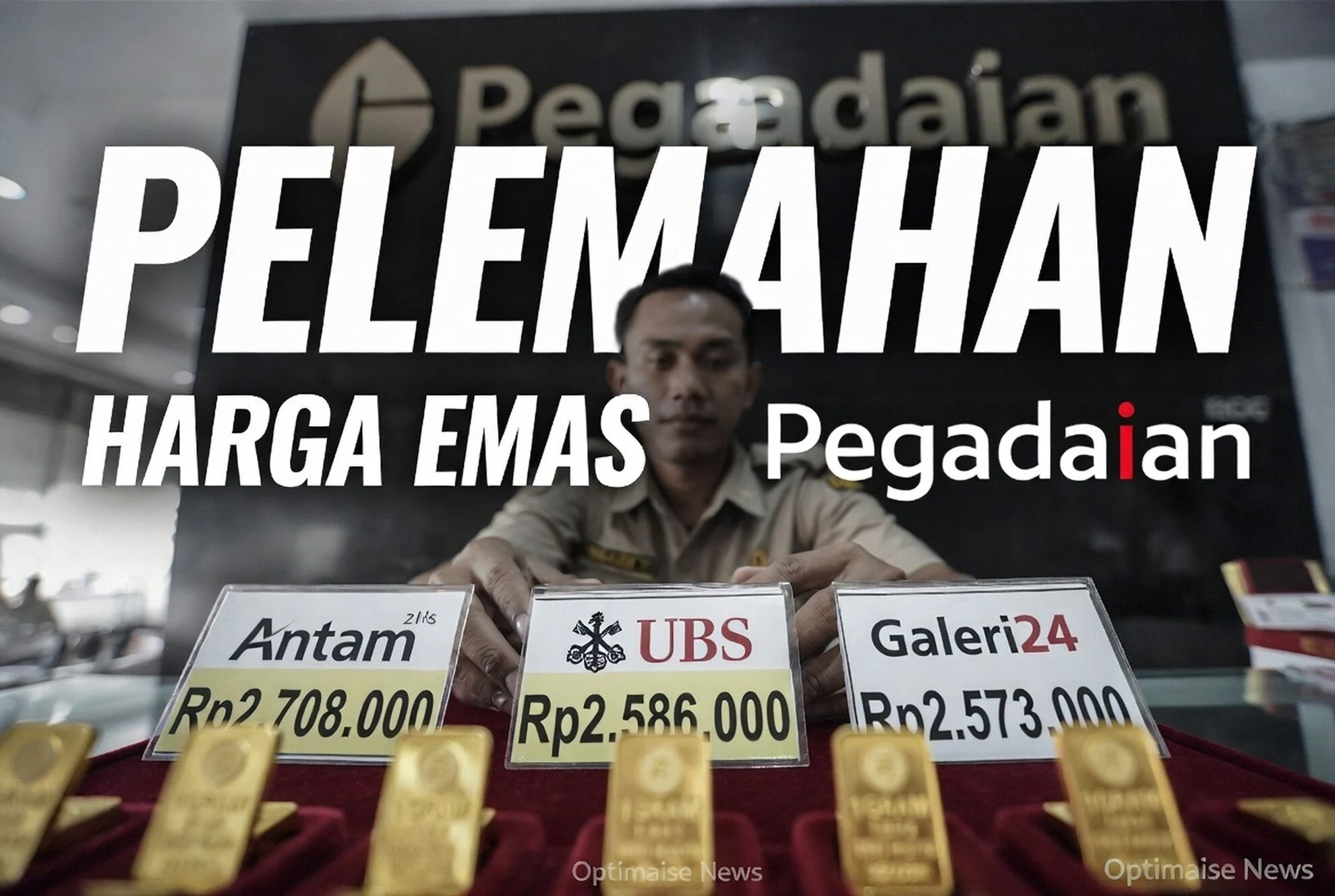 Pelemahan Harga Emas Pegadaian Hari Ini: Antam Tetap Rp2,708 Juta