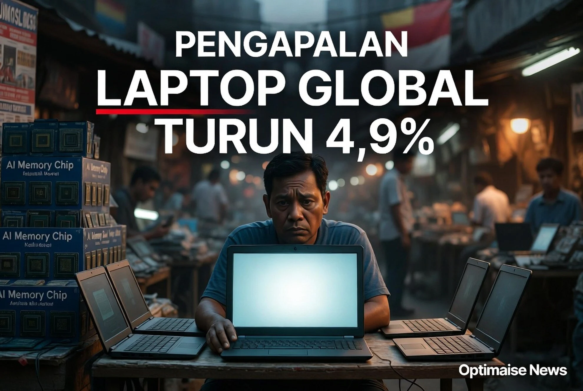 Pengapalan Laptop Global Turun 4,9% di 2026 karena Kelangkaan Chip AI