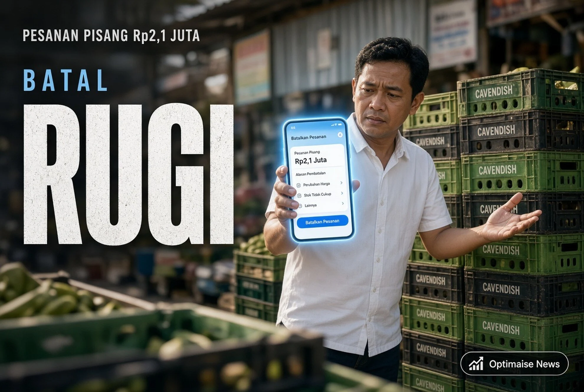 Pesanan Pisang Rp2,1 Juta Batal, Pedagang Metro Nyaris Rugi