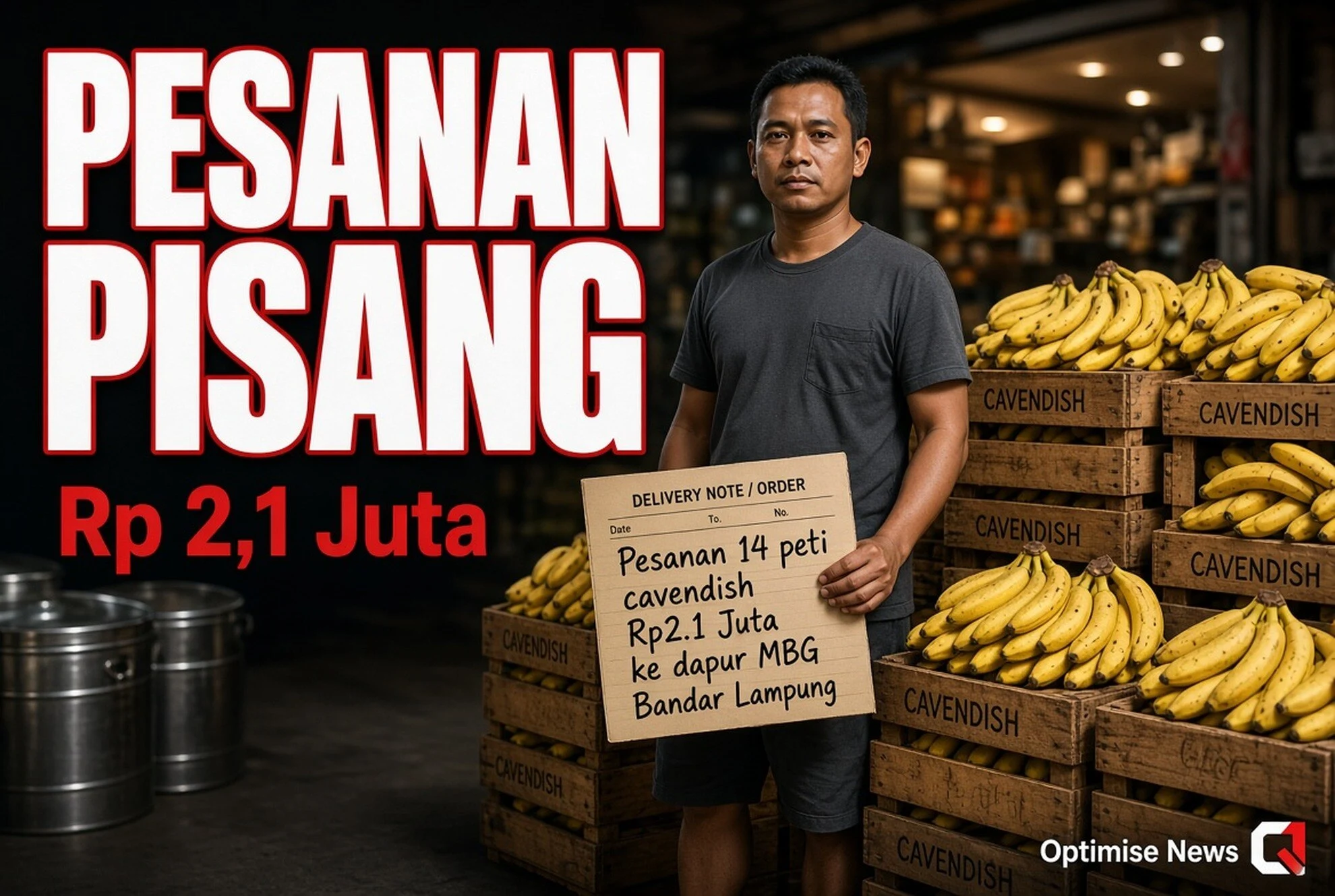 Pesanan Pisang Rp2,1 Juta ke MBG Batal, Pedagang Metro Lolos Rugi