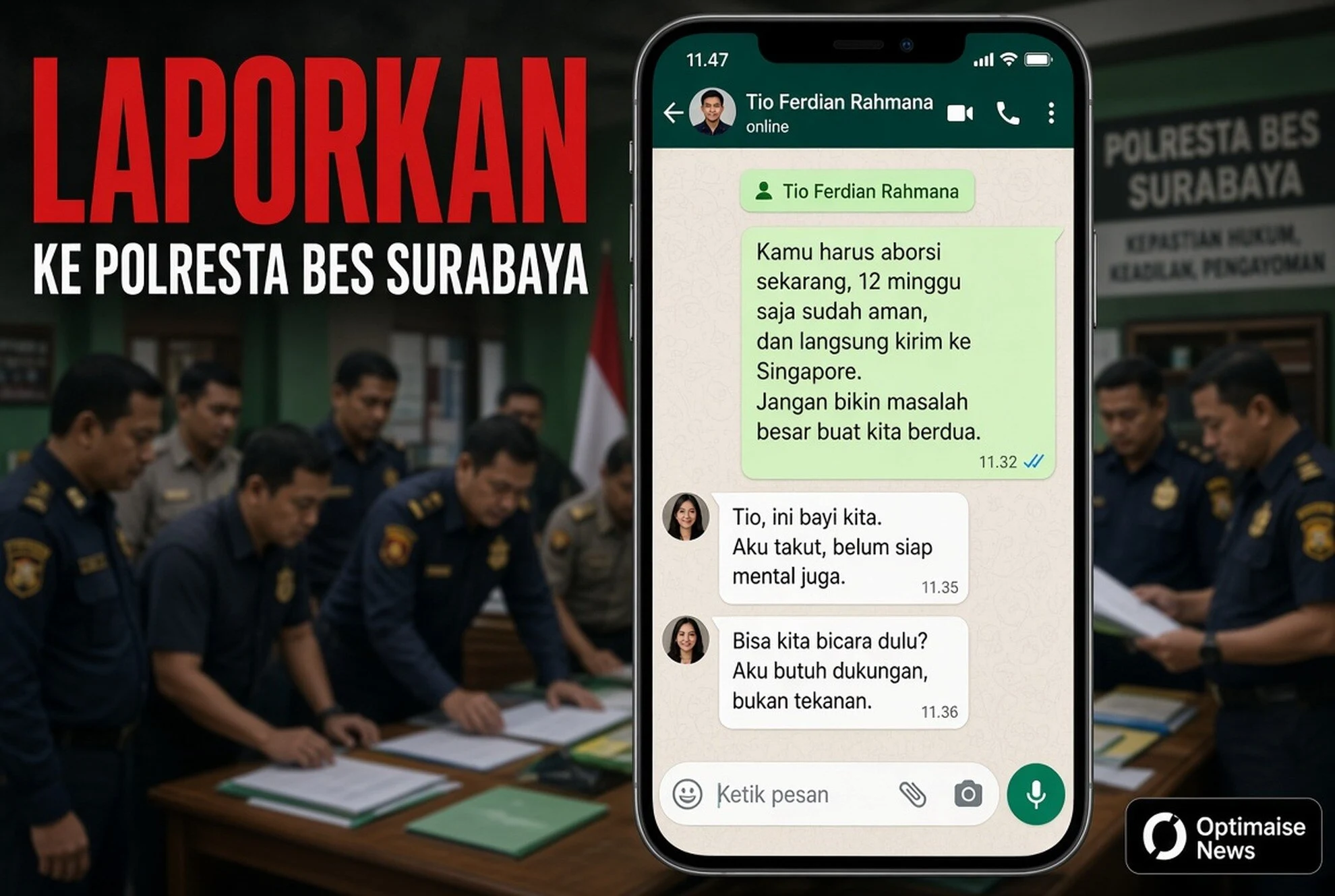 Polisi Desak Korban Aborsi Paksa Tio Ferdian Rahmana Jatim Laporkan