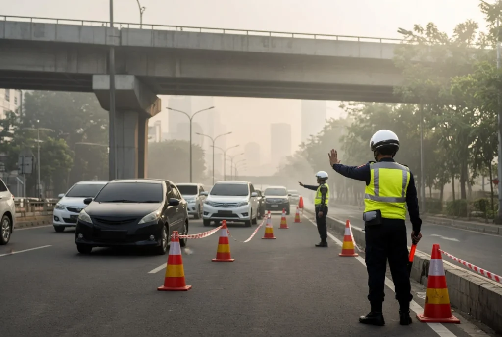 Pengamanan dan imbauan kepadatan Senayan