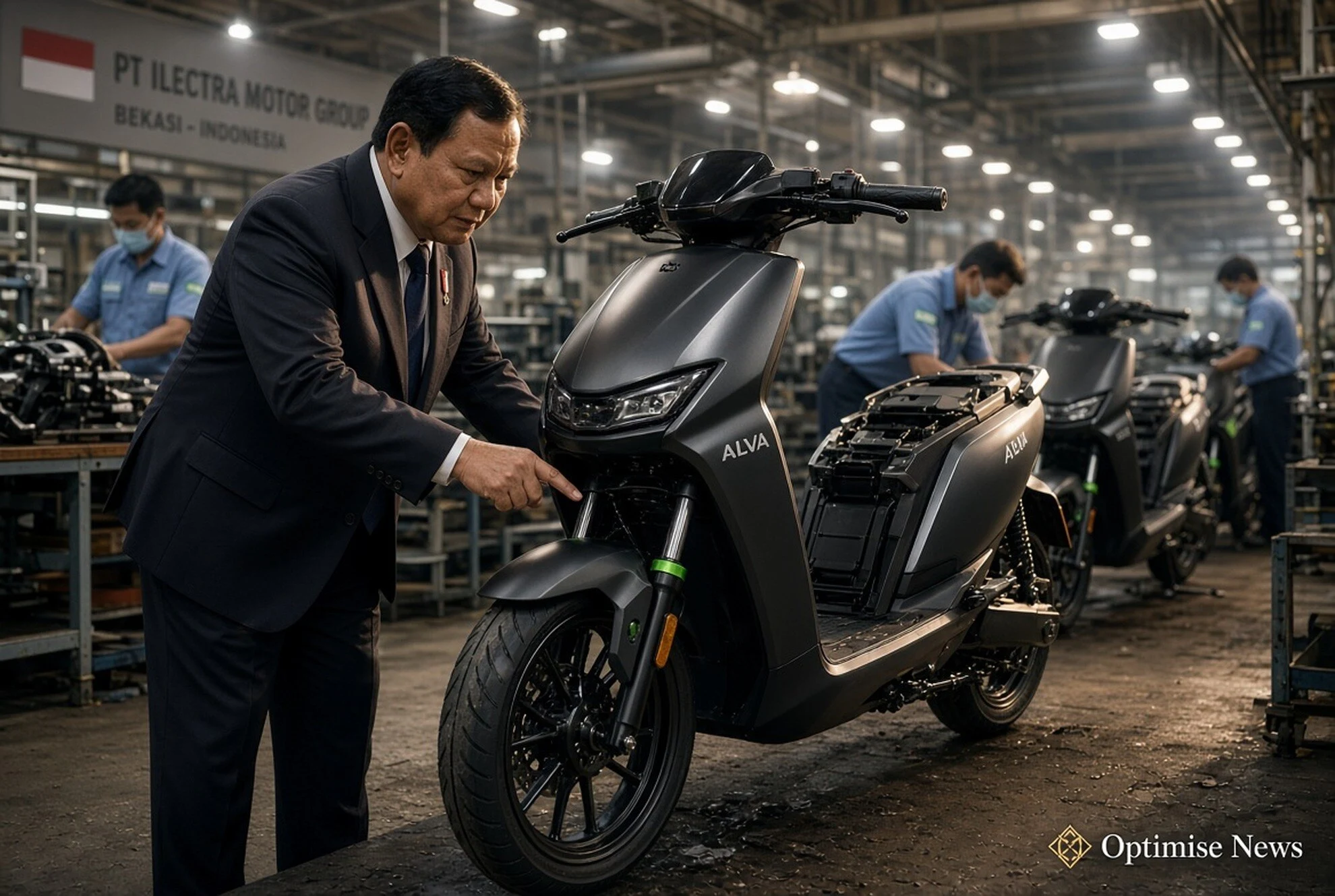 Prabowo Resmi Luncurkan Motor Listrik Nasional di ALVA Bekasi