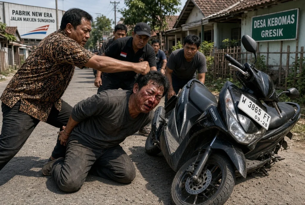 Gagal Curi Motor, Pria asal Surabaya Babak Belur di Depan Pabrik