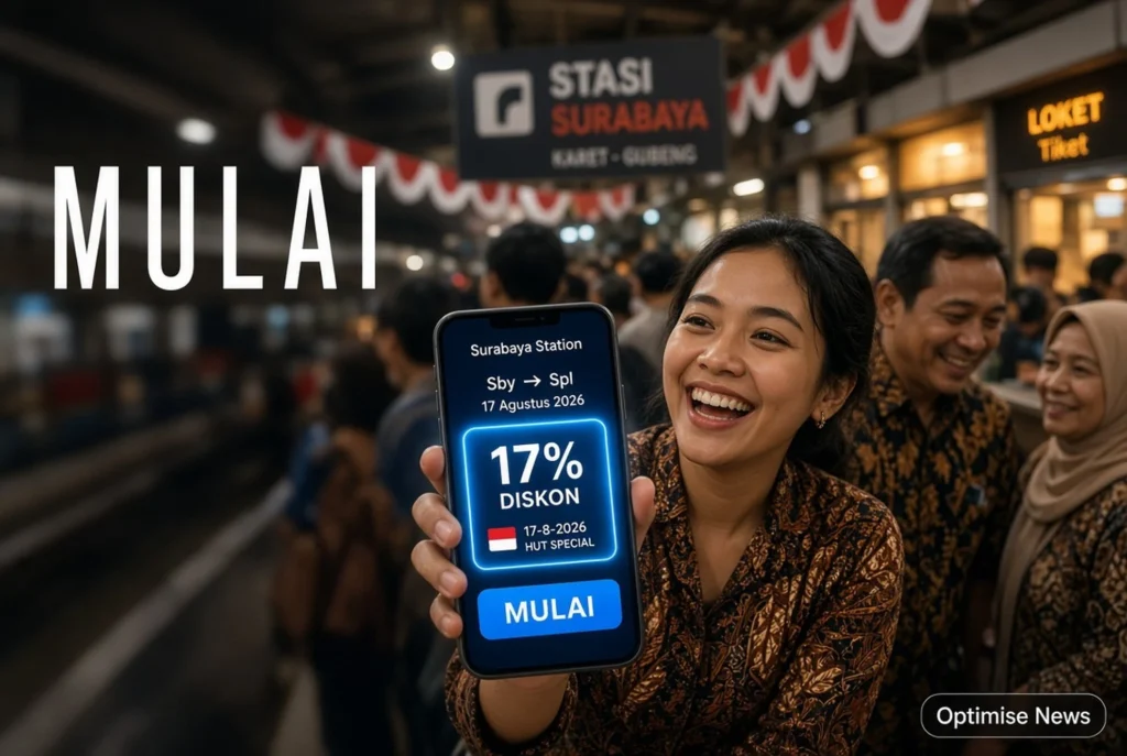 Promo Diskon 17% KAI Daop 8 Surabaya Rayakan HUT RI ke-81, Beli Mulai