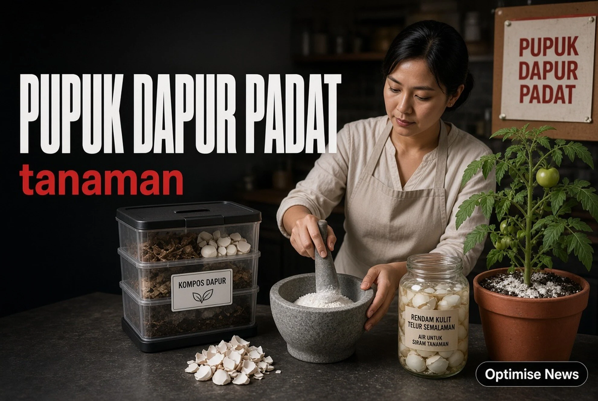 Pupuk Dapur Padat & Cair: Cangkang Jadi Bubuk