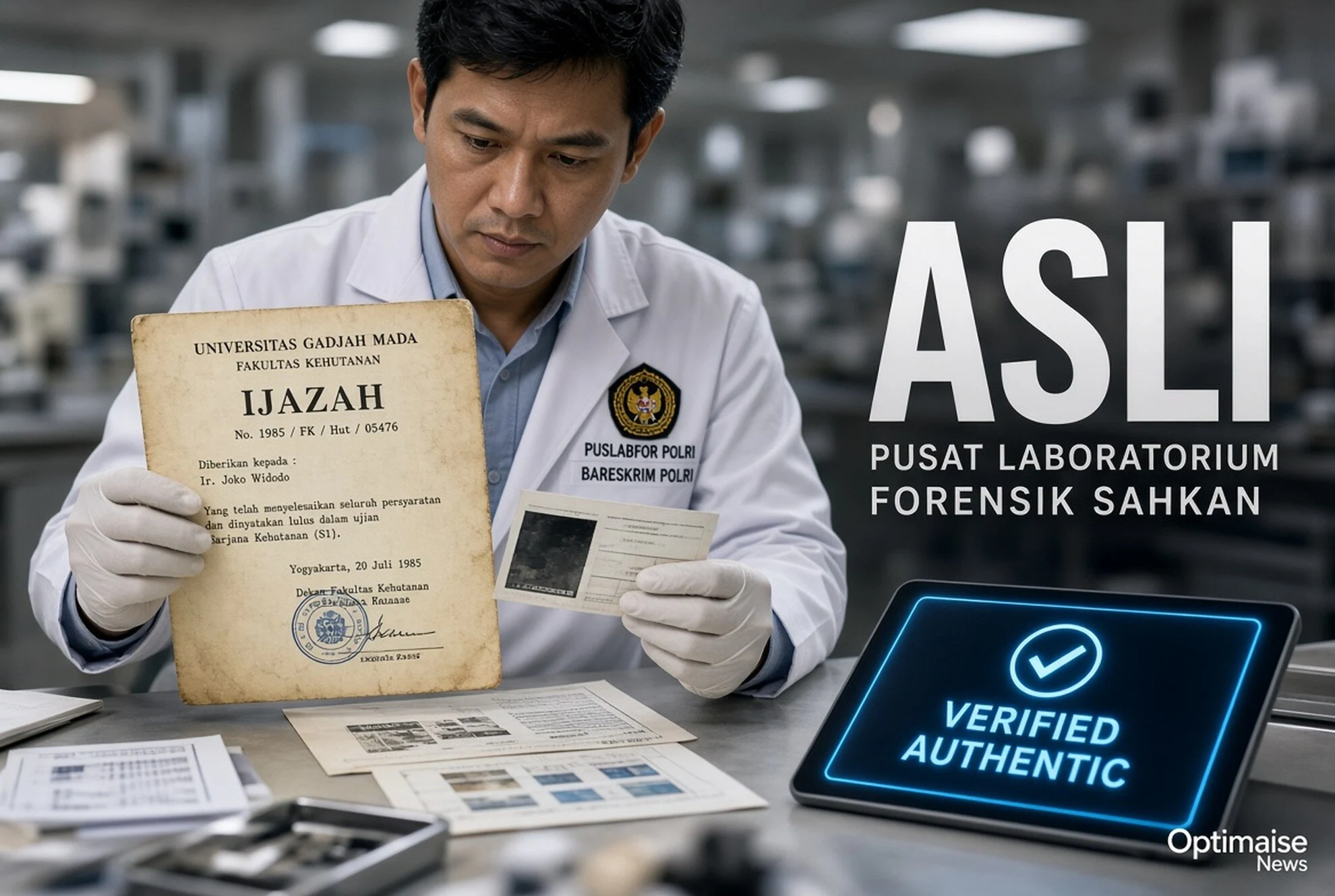 Pusat Laboratorium Forensik Sahkan Ijazah S1 Jokowi Asli dan Sah