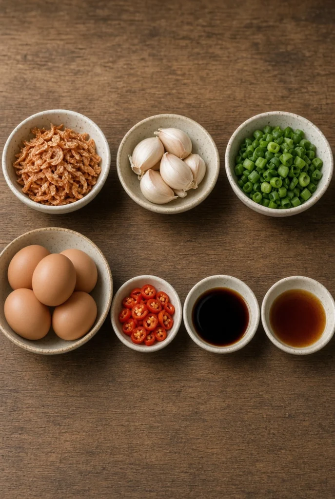 Bahan dan Takaran Resep Telur Ceplok Bumbu Ebi Sederhana