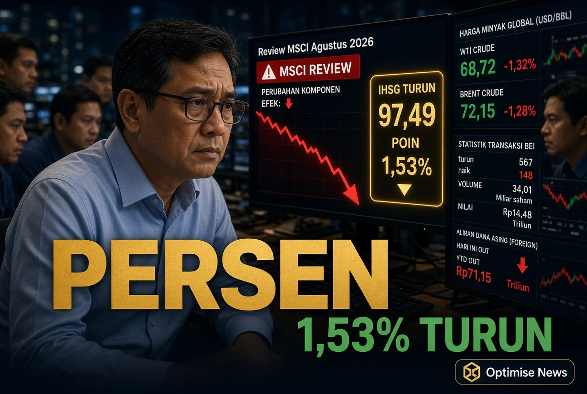 Review MSCI Agustus 2026 Tekan IHSG Turun 1,53 Persen