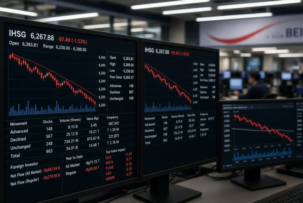 IHSG dan rupiah kemarin: angka penekan dan aliran asing