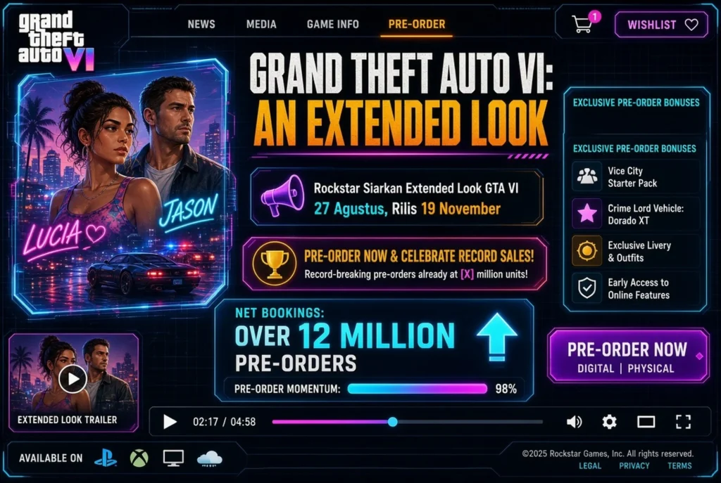 Take-Two kukuhkan 19 November 2026 dan soroti preorder kuat