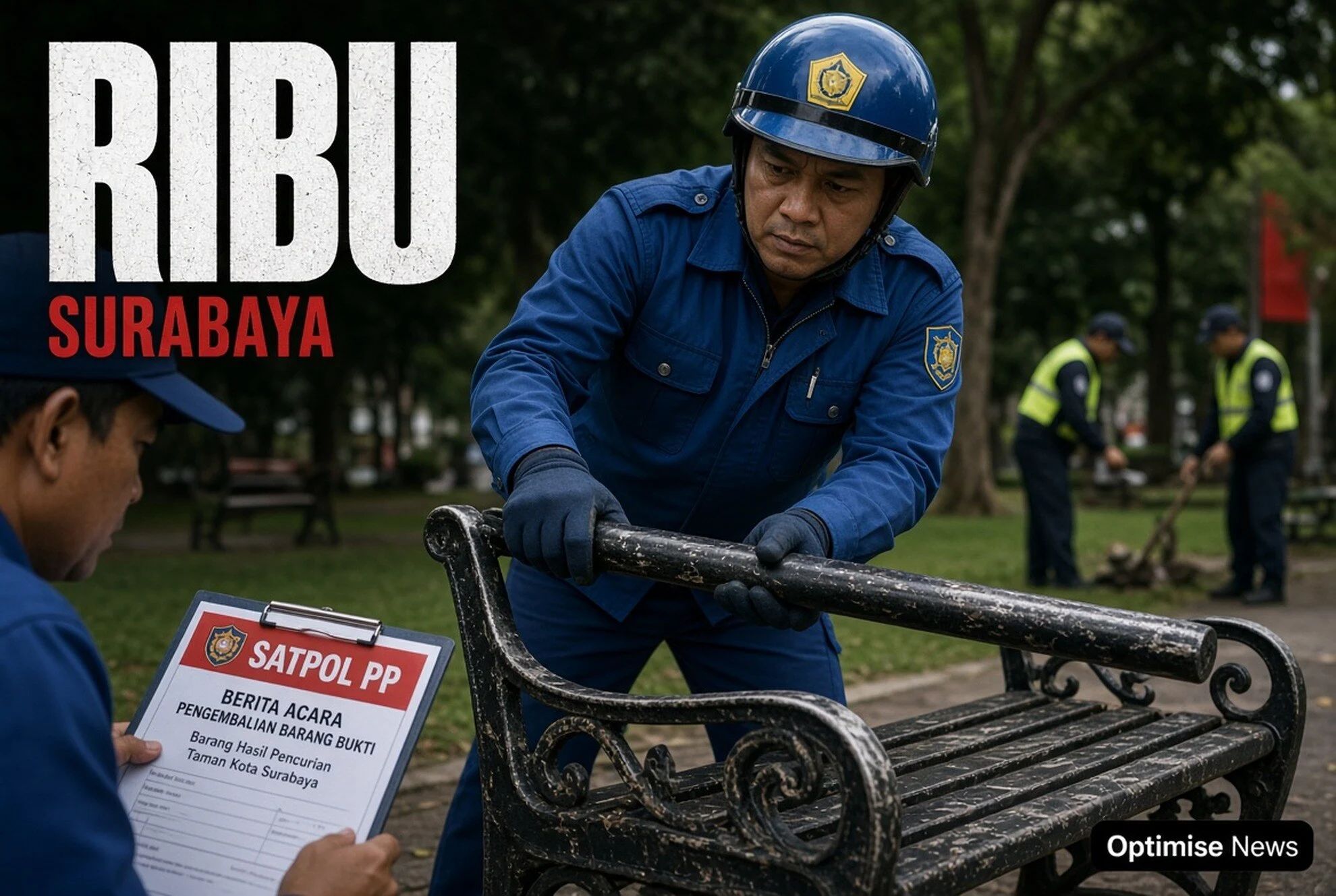 Rp300 Ribu buat Warga Rekam Pencuri Kursi-Kabel Taman Surabaya