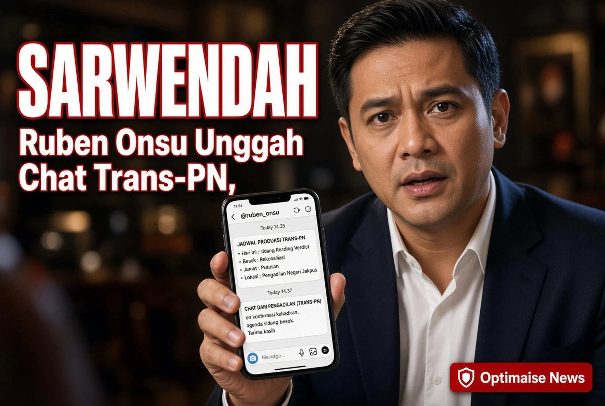 Ruben Onsu Unggah Chat Trans-PN, Klaim Sudah Kabari Tim Sarwendah