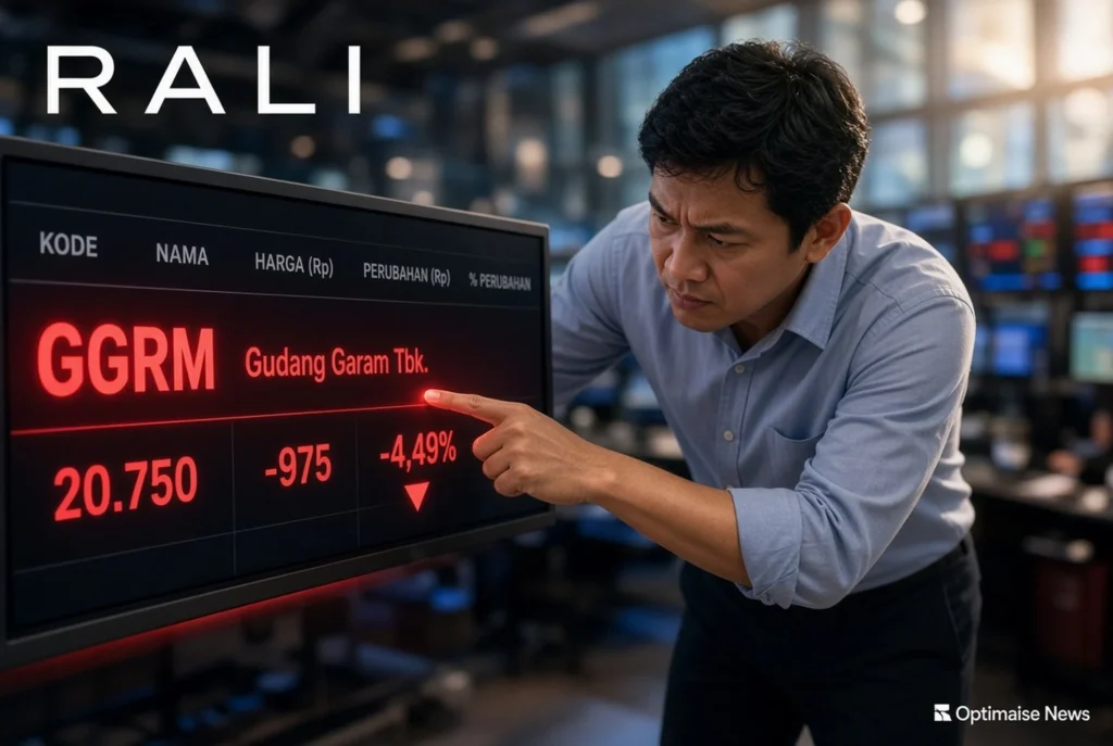 Saham Gudang Garam Anjlok 4,49% ke Rp20.750 Usai Rali