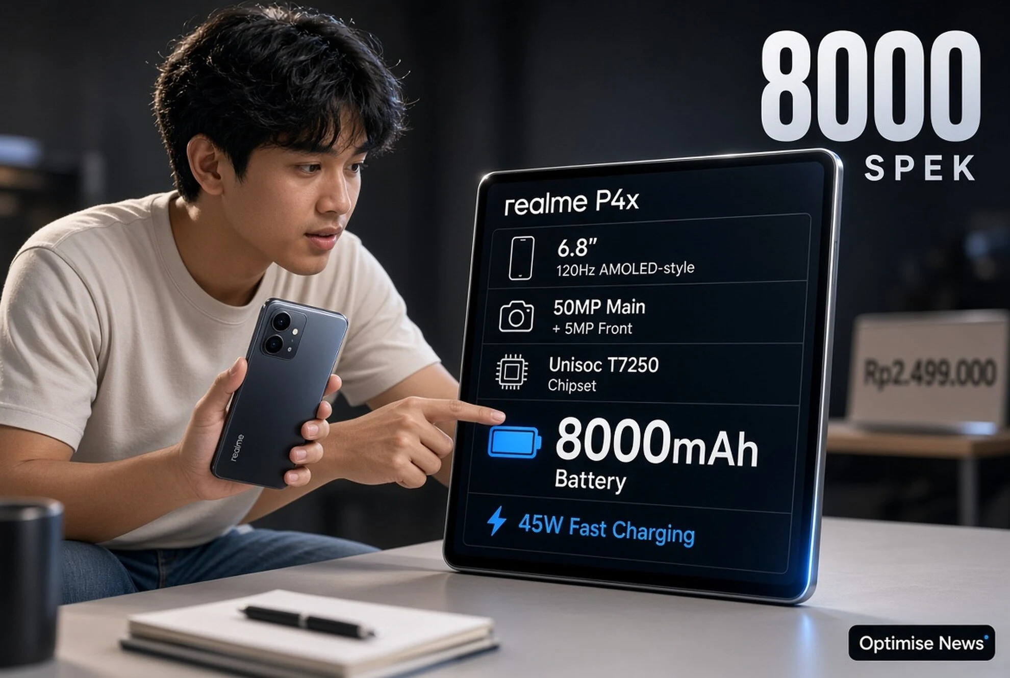 Spesifikasi HP Rp2 Jutaan Terbaik 2026 dengan Baterai 8000 mAh