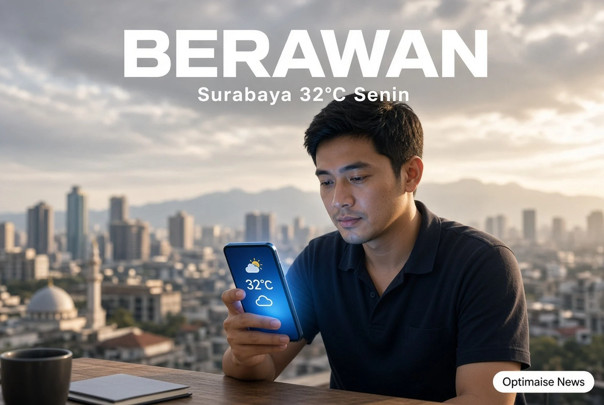 Suhu Surabaya Capai 32°C Senin Ini Meski Langit Berawan