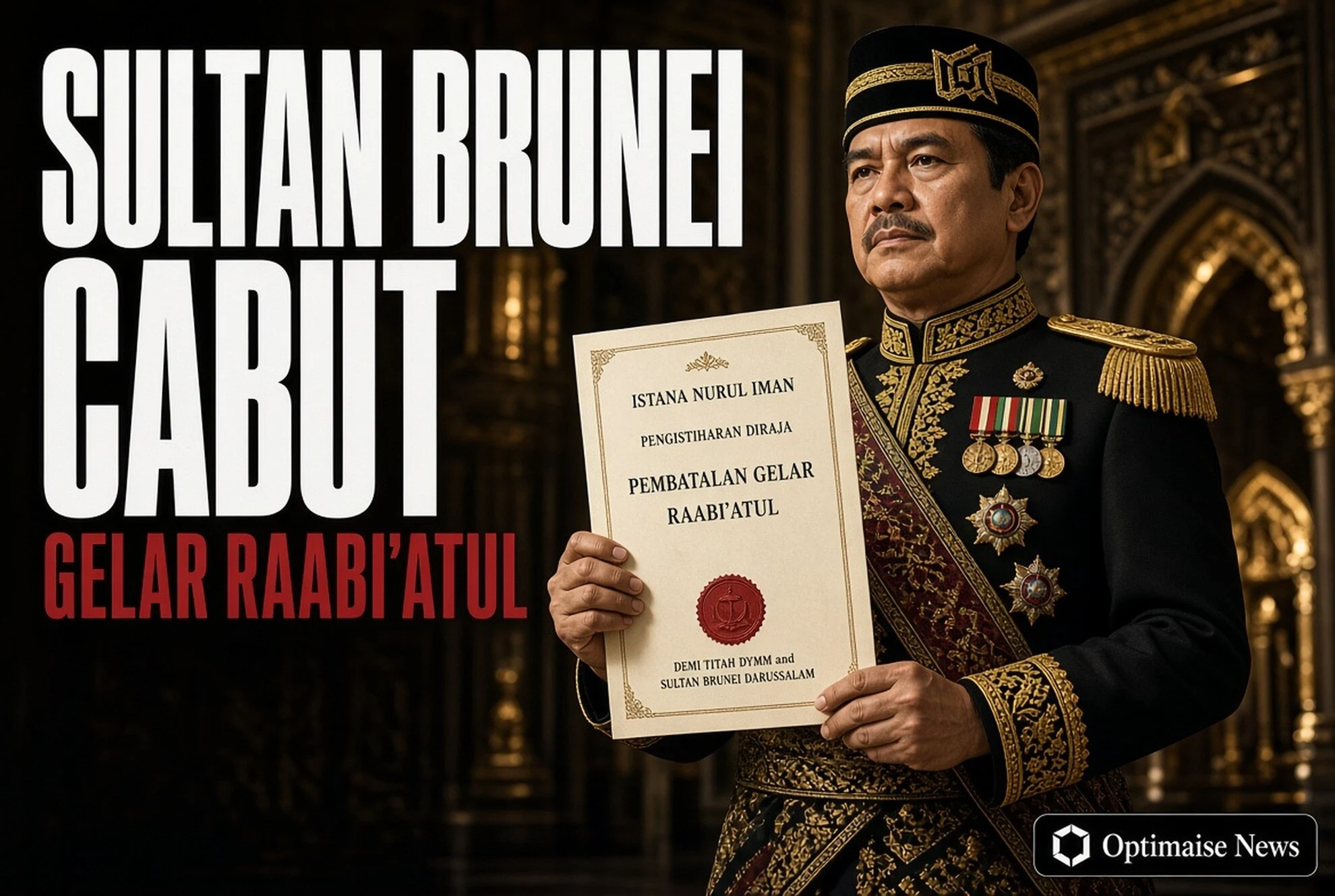 Sultan Brunei Cabut Gelar Yang Amat Mulia Raabi’atul Adawiyyah