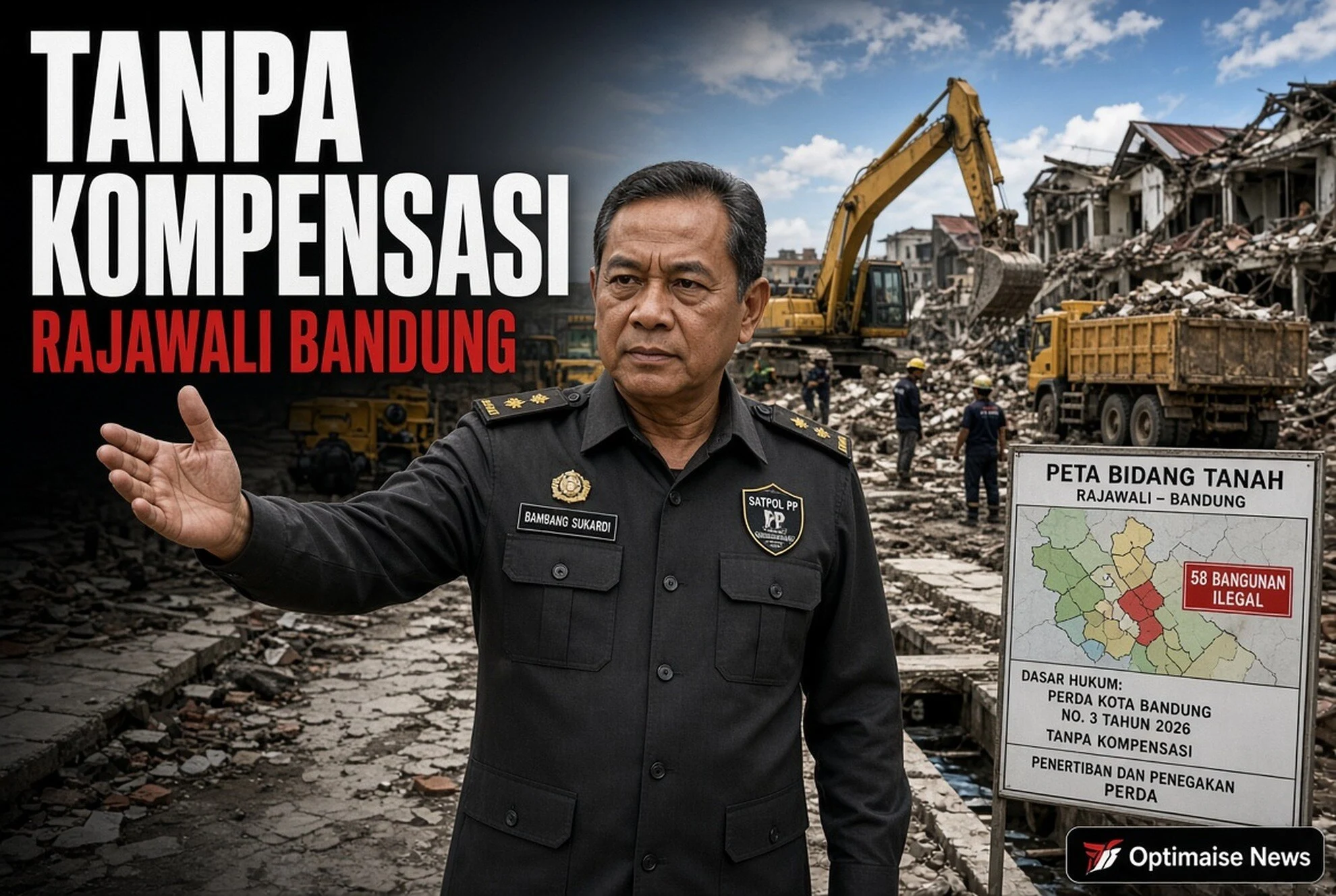 Tanpa Kompensasi, 58 Bangli Rajawali Bandung Dibongkar Satpol PP