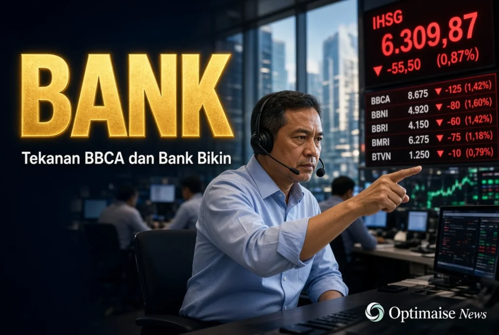Tekanan BBCA dan Bank Bikin IHSG Sesi I Anjlok 0,87% ke 6.309