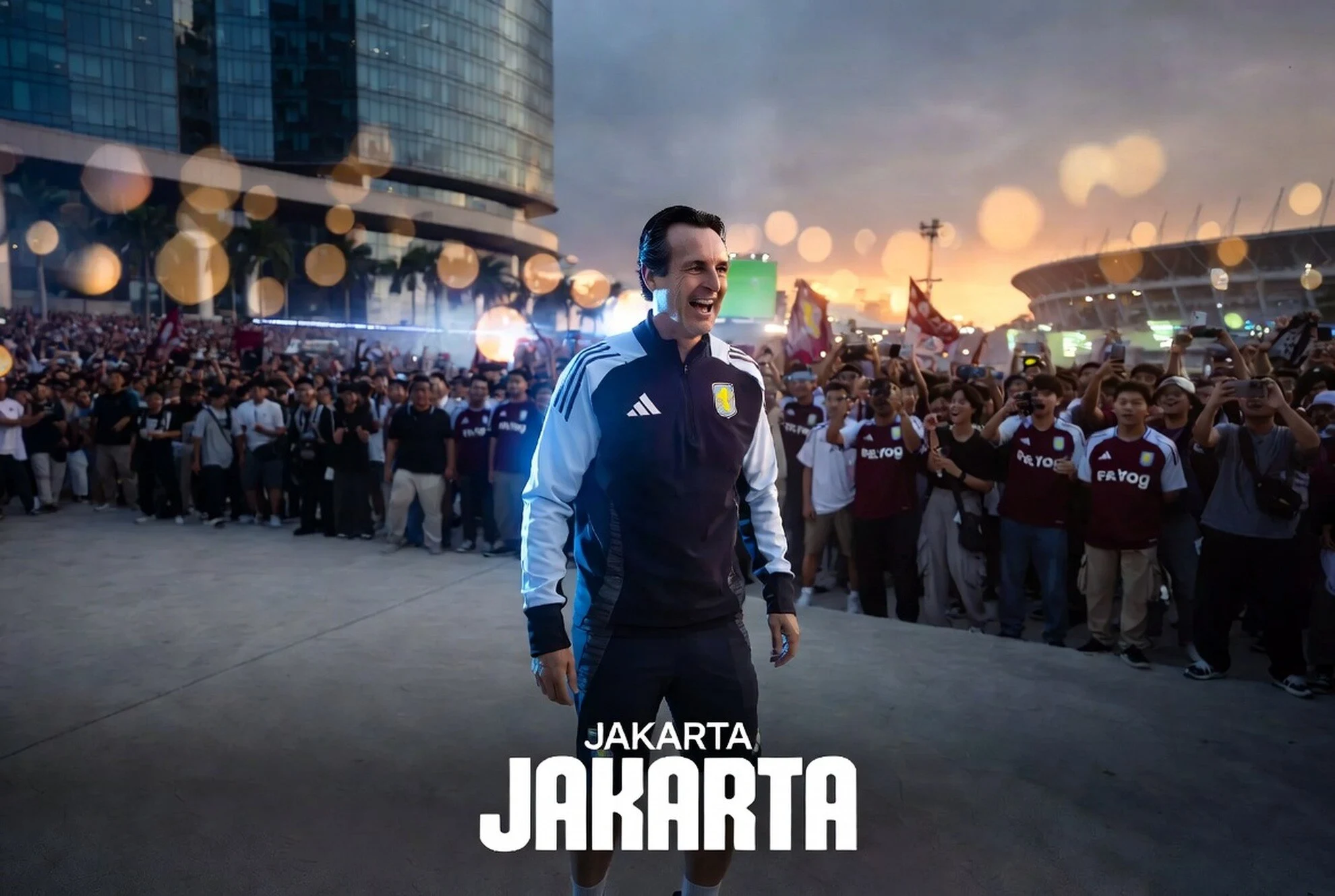 Unai Emery Kaget Disambut Meriah Fans Media di Jakarta