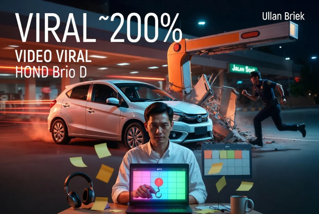 Video Viral Honda Brio D 1339 AMG Tabrak Palang Parkir MIM Bandung