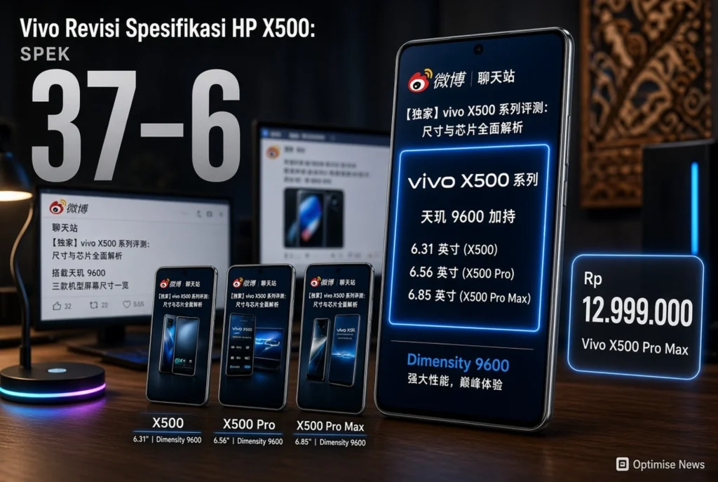 Vivo Revisi Spesifikasi HP X500: Layar 6,37–6,85 Inci