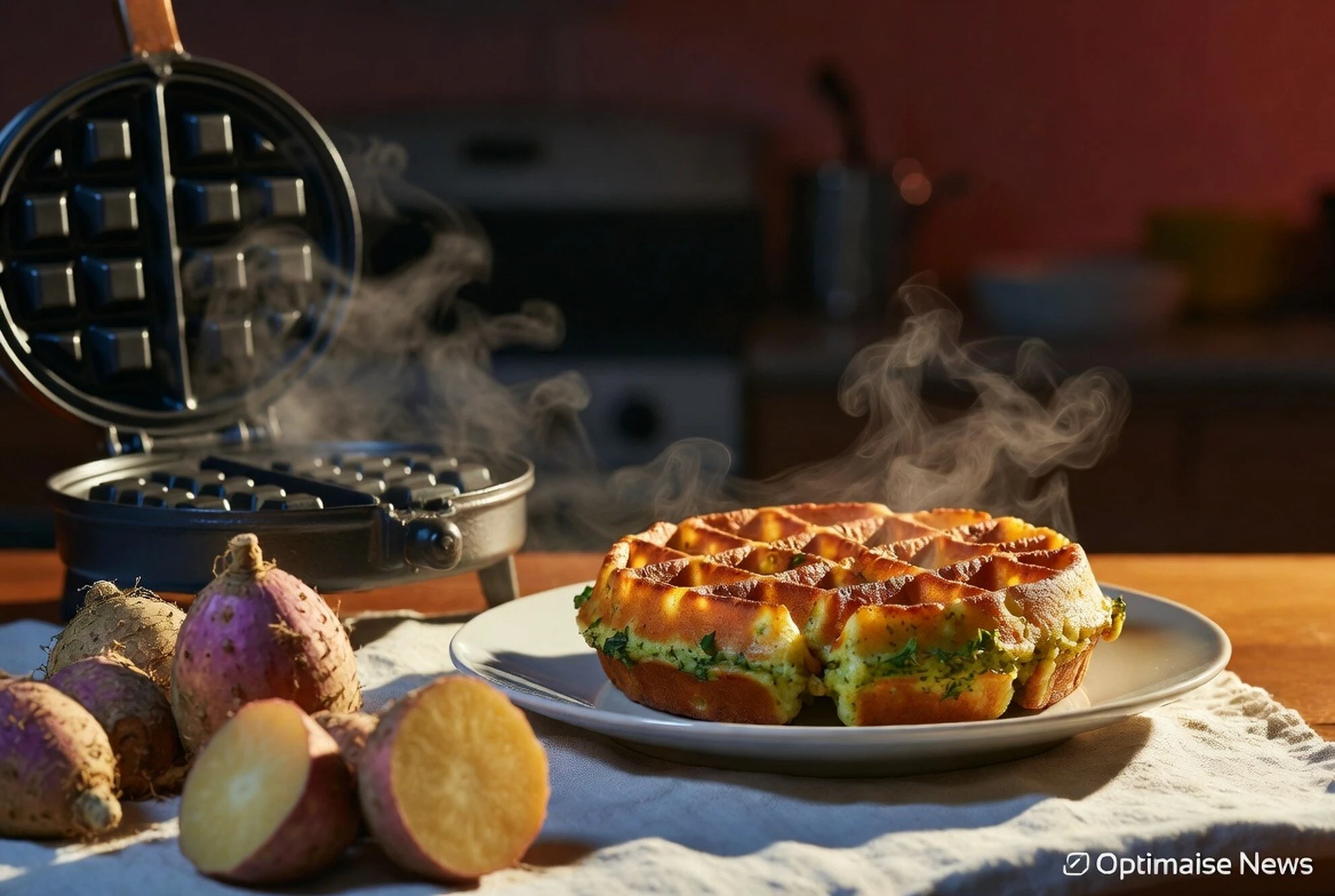 Waffle Kimpul Emas 40 Menit Jadi Camilan Porsi Dua