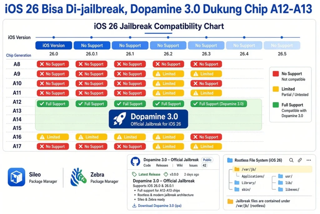 Daftar Chip & Rentang iOS yang Didukung