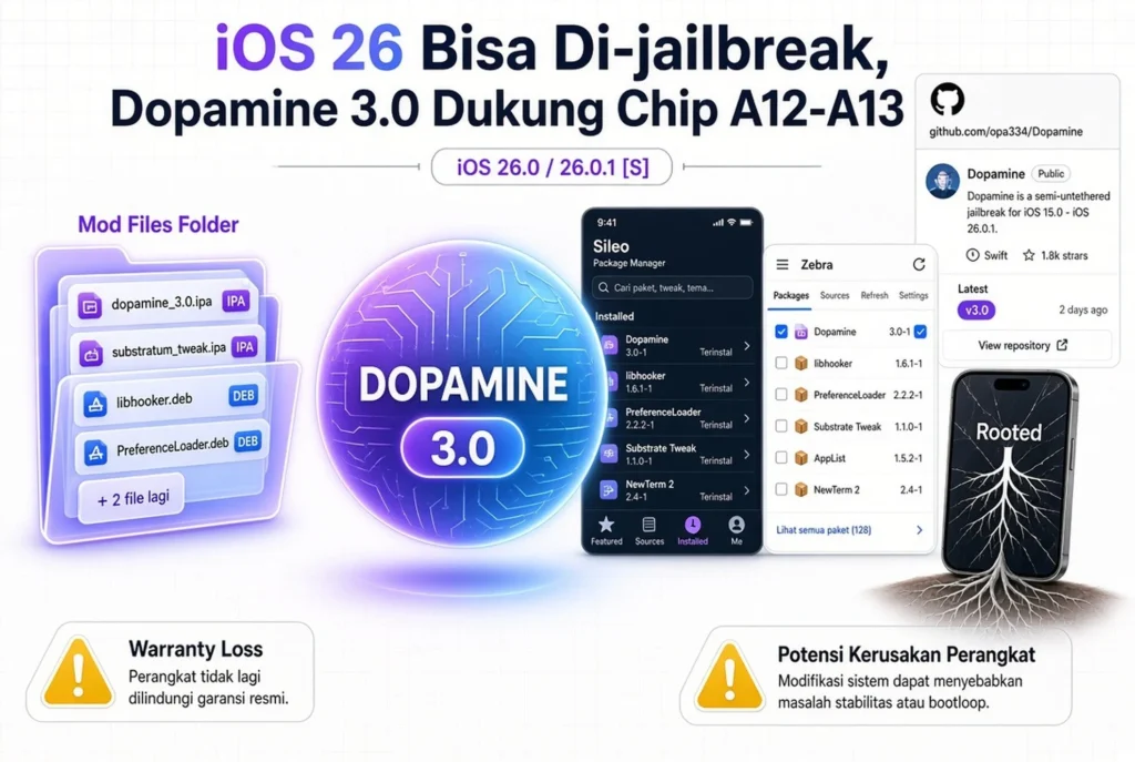 Cara Kerja Rootless: Sileo, Zebra, GitHub